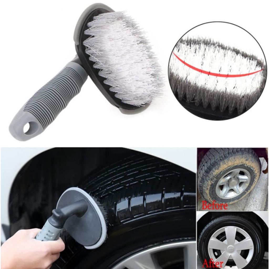 Car Tire Brush | Sikat Permbersih Velg Pelek Roda Ban Mobil &amp; Motor / bersih motor / bersih mobil