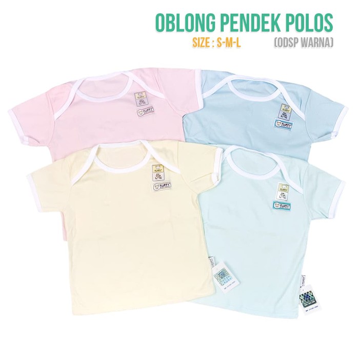 BAJU OBLONG PENDEK WARNA FLUFFY ODSP-WRN ( Isi 4 Pcs