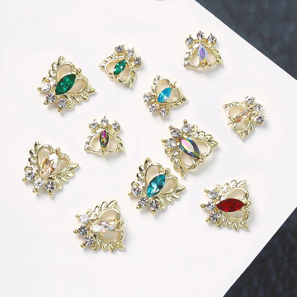 AUGUSTINA Agustina Nail Art Rhinestones Warna-Warni Jepang Symphony Fashion Nail Drills Nail Ornament 3D Perhiasan Kuku