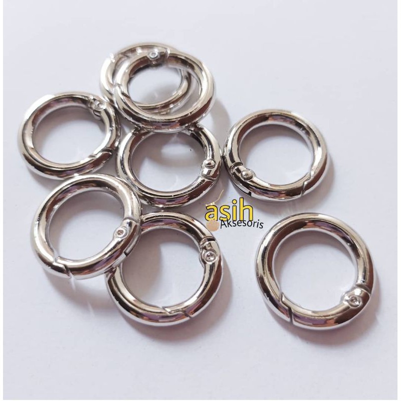 Ring bulat buka tutup 1,5cm nikel @1pcs