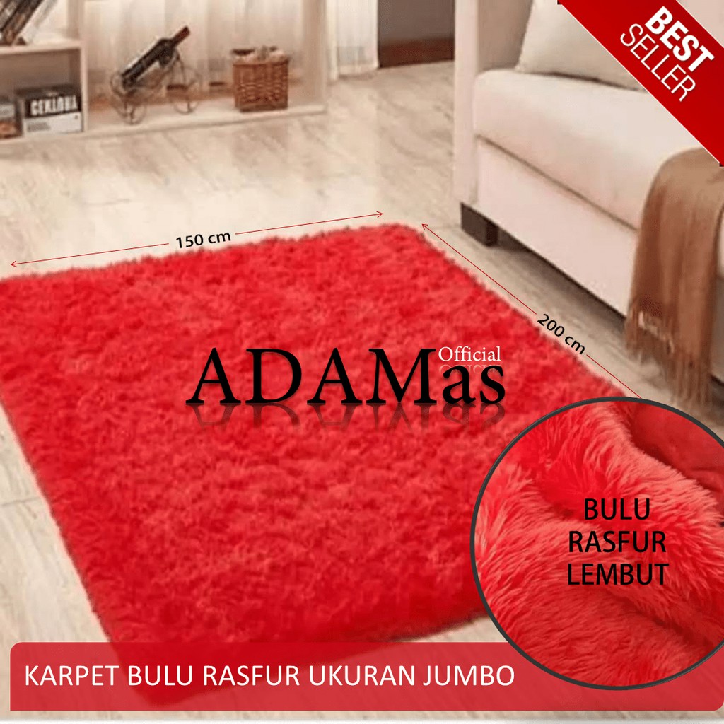 PROMO MURAH Karpet Bulu Rasfur Matras Kasur Lantai Tebal 3cm Uk 150 x 200 Karakter Polos Minimalis
