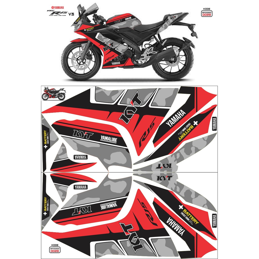 Striping Variasi Yamaha R15 V3 Kyt Shopee Indonesia