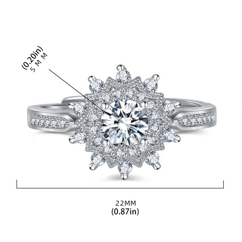 Cincin Silver 925 Hias Kristal Berlian Untuk Wanita