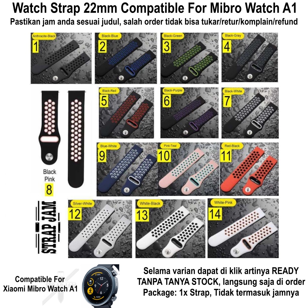 NKL NIKE Strap Mibro Watch A1 - Tali Jam Tangan 22mm Silikon Sporty Breathable