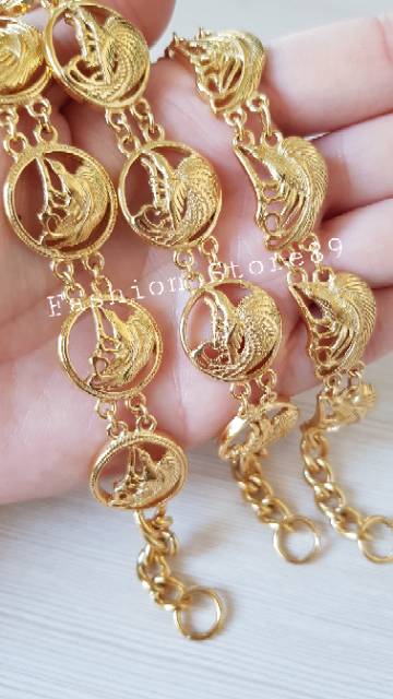 Gelang Tangan Cendrawasih / gelang import cendrawasih titanium gold antikarat import