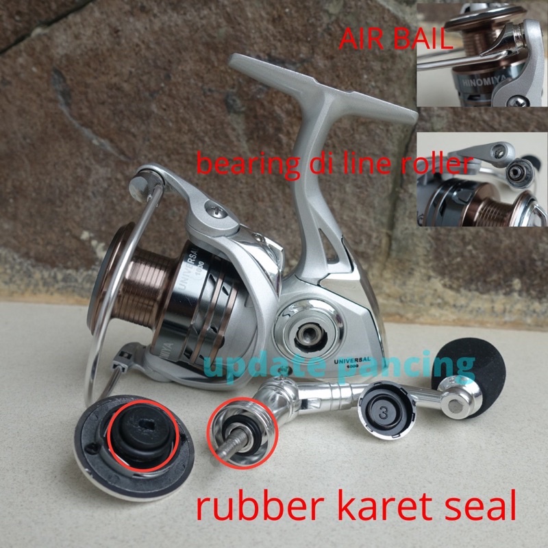 reel pancing HINOMIYA UNIVERSAL 1000 / 3000 power handle / bearing di line roller