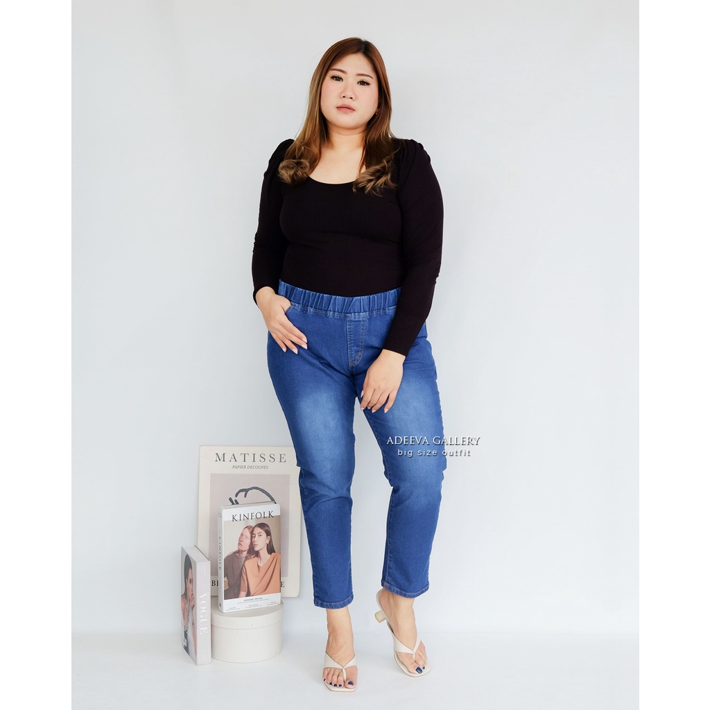 ADEEVA Enjie Pants Jumbo Celana Jeans Stretch Jumbo