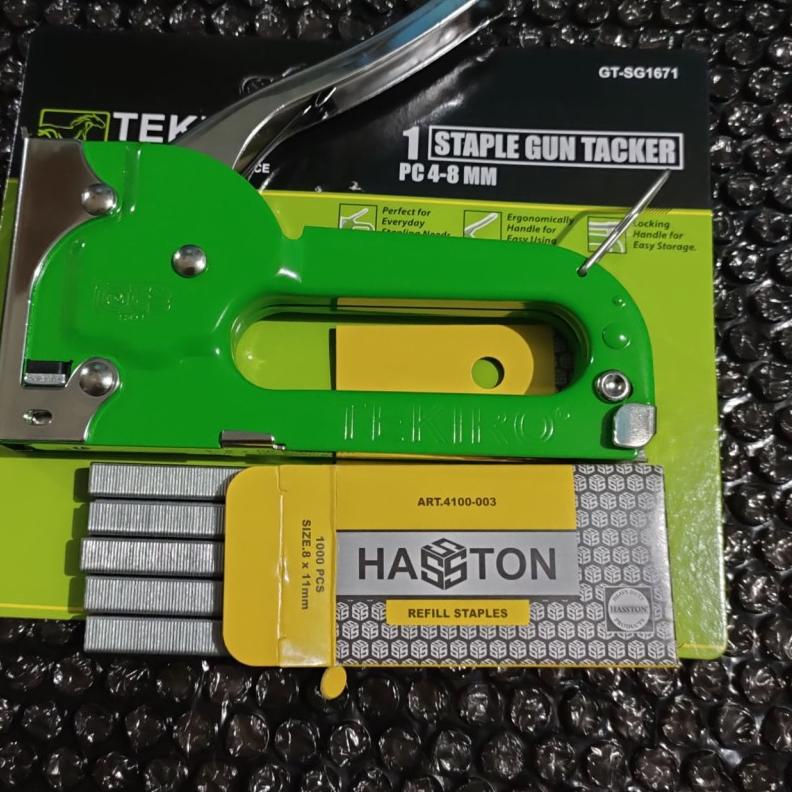 

Special - Staples Gun Tekiro 4-8mm + Refill - Staples Tembak + Isi Staples - Staples Kayu Jok Dekorasi DLL