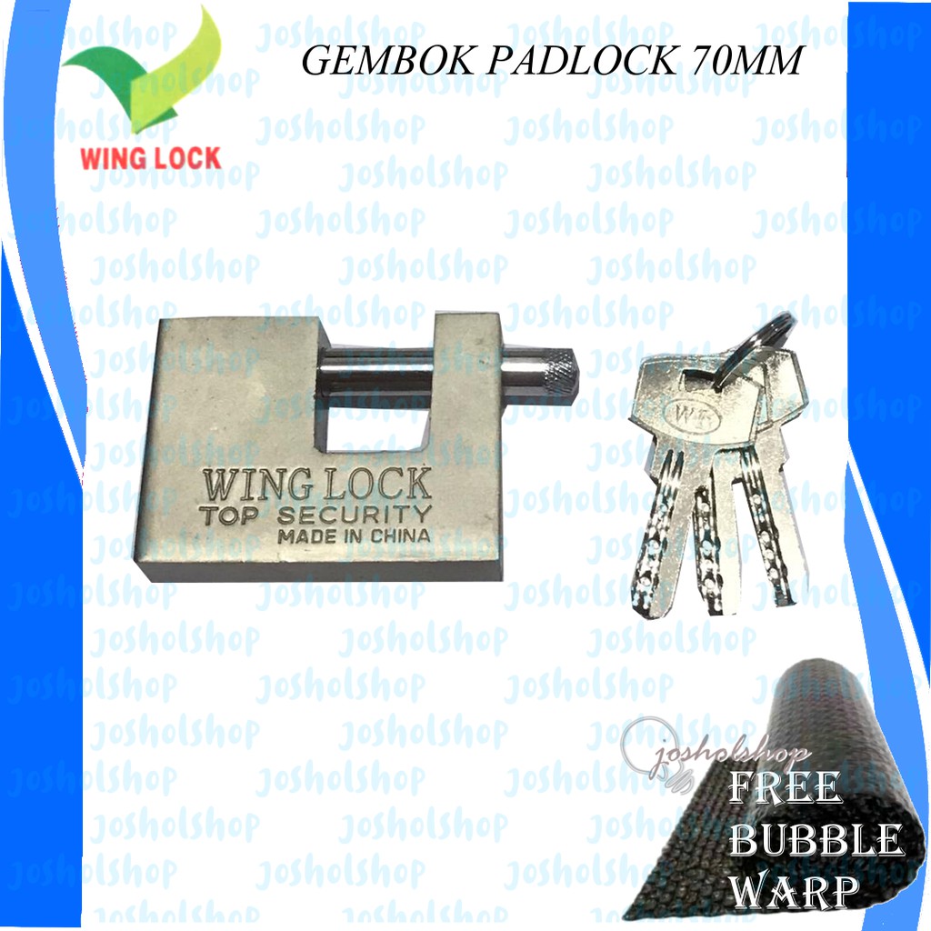 Winglock Gembok PADLOCK 70MM / Gembok gudang Pabrik 70MM ( Anti Potong )