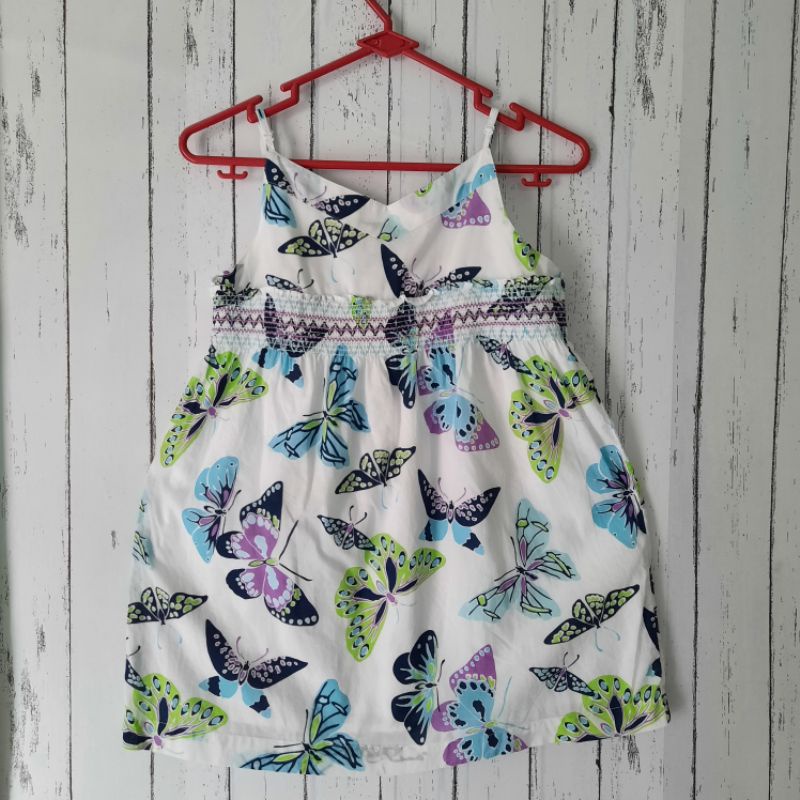 7-8 Tahun Preloved Gap Kids Atasan Smocked Dress Anak Cewek Size 160