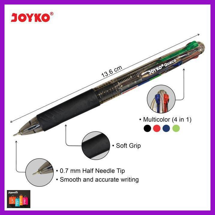 

Silutala- Ball Pen / Pulpen / Pena Joyko Bp-213 / Quaco/ 0.7 Mm/ 4 Warna/ Colors -Ori.