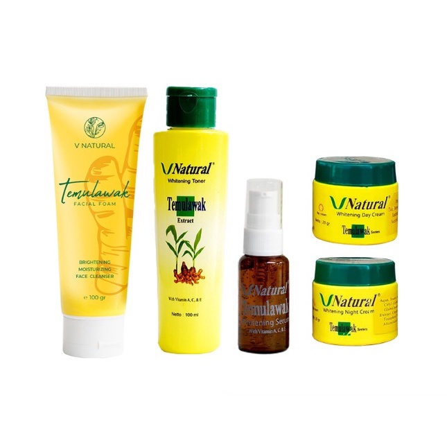 [BPOM HALAL] VNatural / Paket Skincare VNatural Temulawak Facial Foam / Toner / Serum / Day Night Cream (official-100% original)