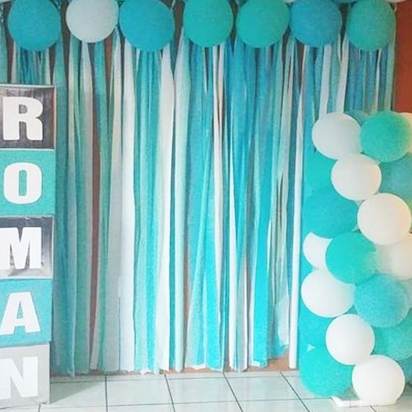 

ⅎ Balonasia Dekorasi Streamer Kertas Krep (Tosca Putih Abu2) ♣