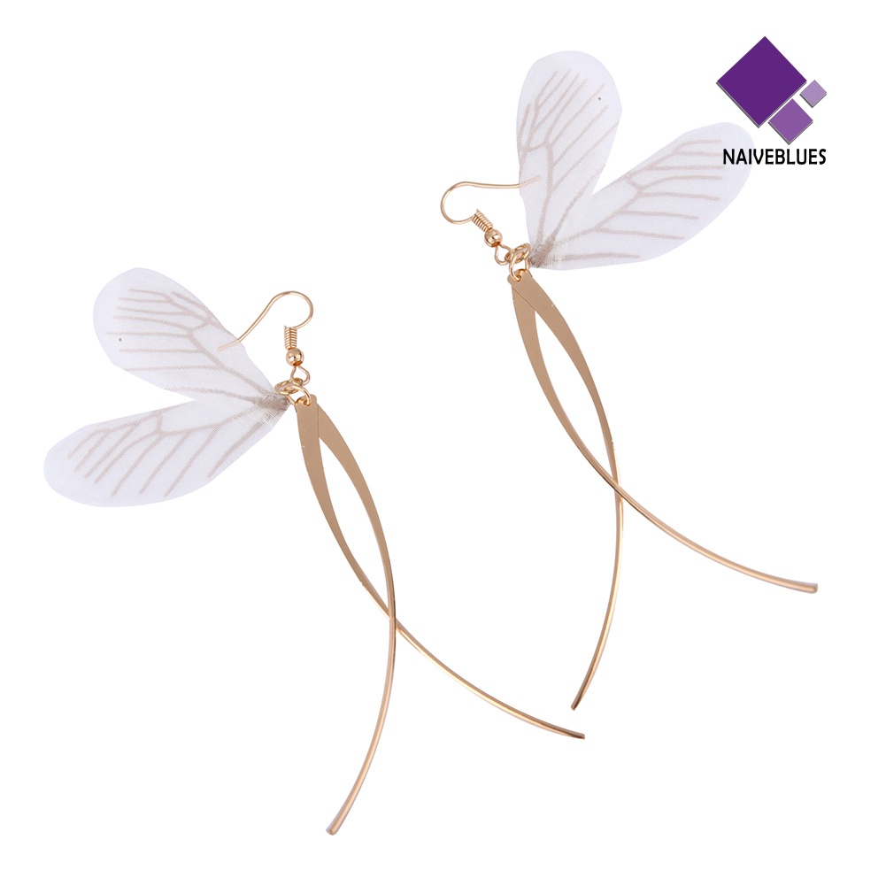 Anting Kait Juntai Bentuk Sayap Kupu-Kupu Rumbai Gaya Retro Untuk Wanita