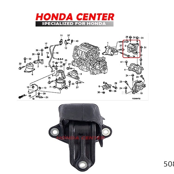 engine mounting belakang gantungan mesin belakang dudukan mesin belakang accord CP2 2008 2009 2010 2011