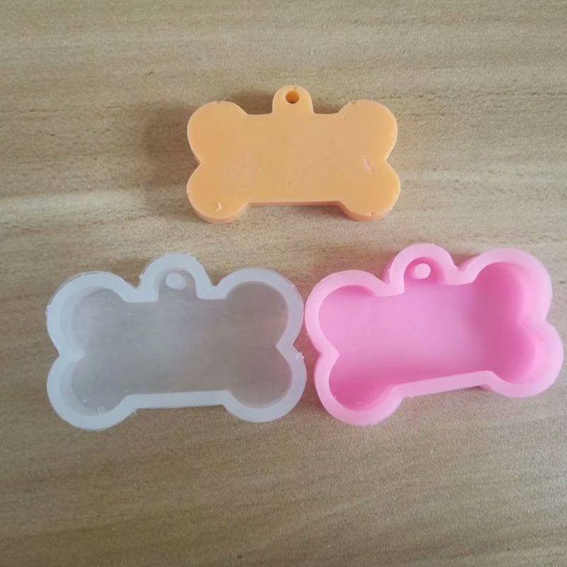 SIY  5Pcs Silicone Bone Shape Pendant Resin Mold  DIY Dog Tag Dog Bone Shaped Keychain Resin Casting Mold Resin Craft Tools