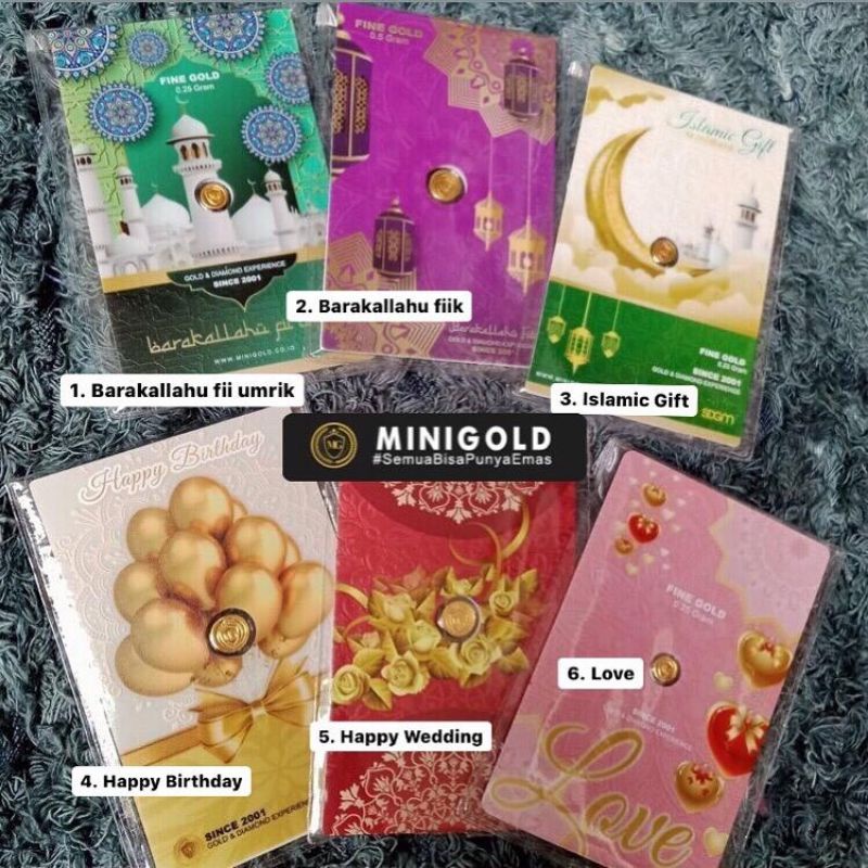 MINIGOLD GIFT SERIES 0.25 dan 0.5 GRAM - EMAS LOGAM MULIA MINI
