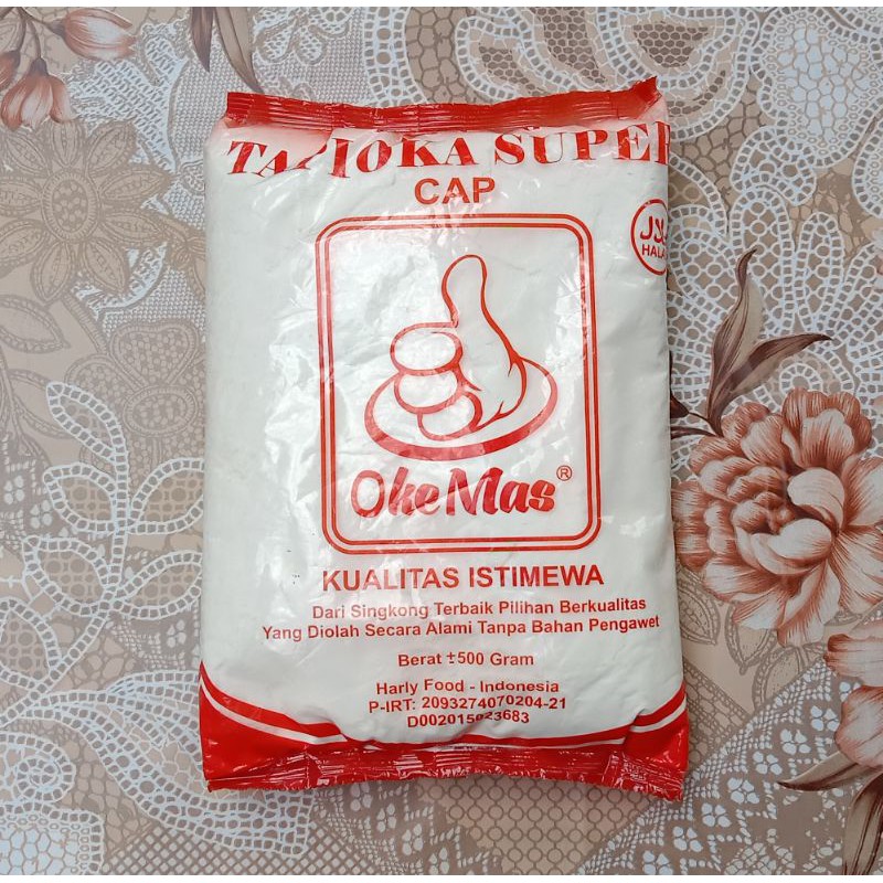 

Tepung Tapioka Super, OKE MAS +/-500gr/Bungkus.