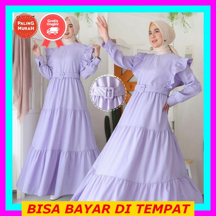 Ada Real Pic Maxy Nura Brukat Tulle Dress Nikahan Muslim Gamis Pesta Muslim 3 Warna Baju Gamis Wanit