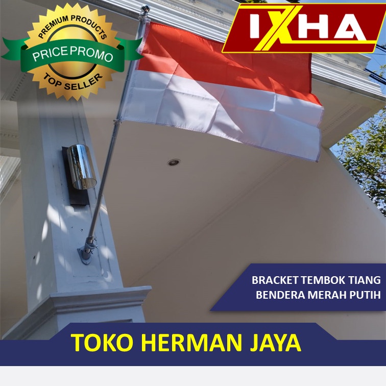 Bracket Tembok Tiang Bendera Merah Putih Ala Eropa