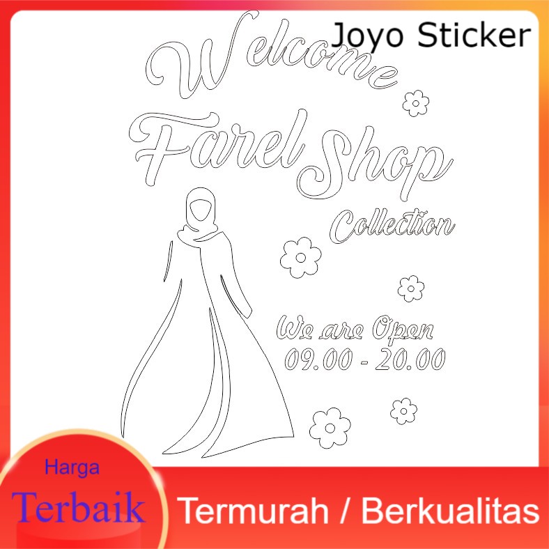 CUSTOM CUTING STIKER TOKO BAJU MUSLIMAH BUTIK
