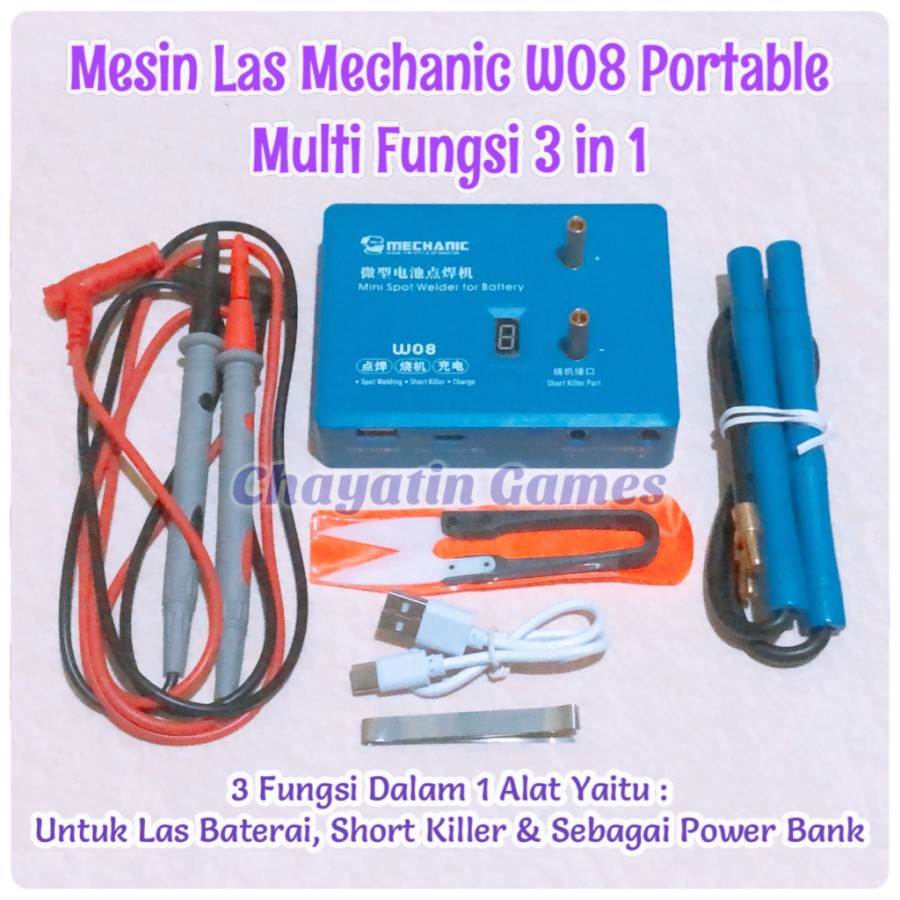 Mesin Las Portable Mini Mechanic W08 Multi Fungsi 3 in 1 System Cas