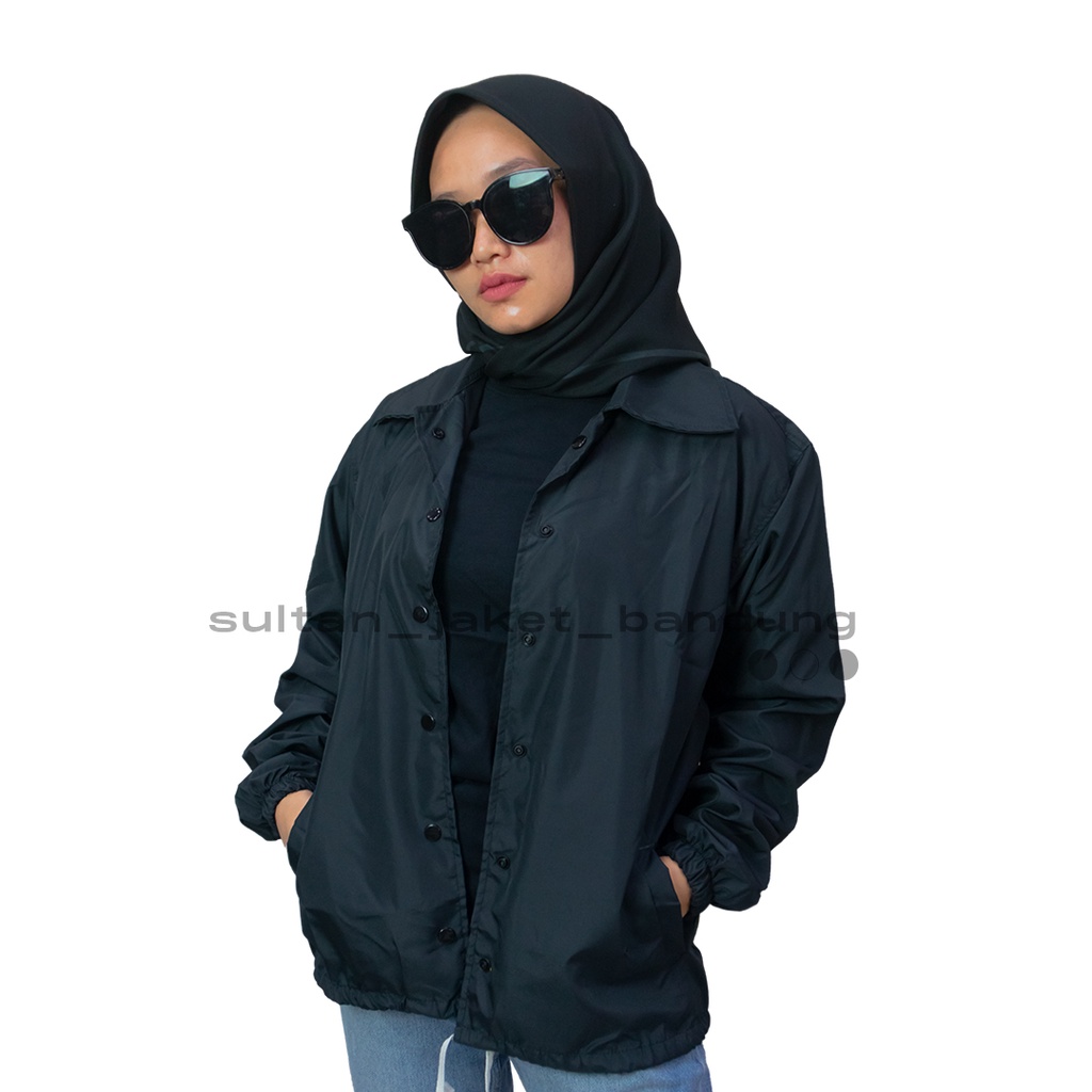 JACKET Coach BASIC HITAM II Jaket Coach Polos II jaket  Windbreakers model TRENDY