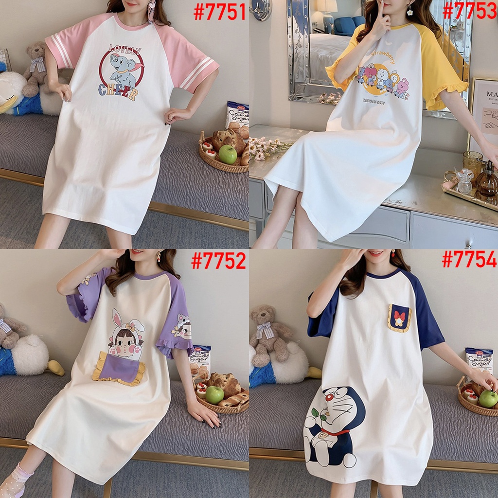 Daster Import Korea Leisure Wear UMISUKA Baju Tidur Wanita Dewasa Katun Jumbo Kekinian KKUM JALJA