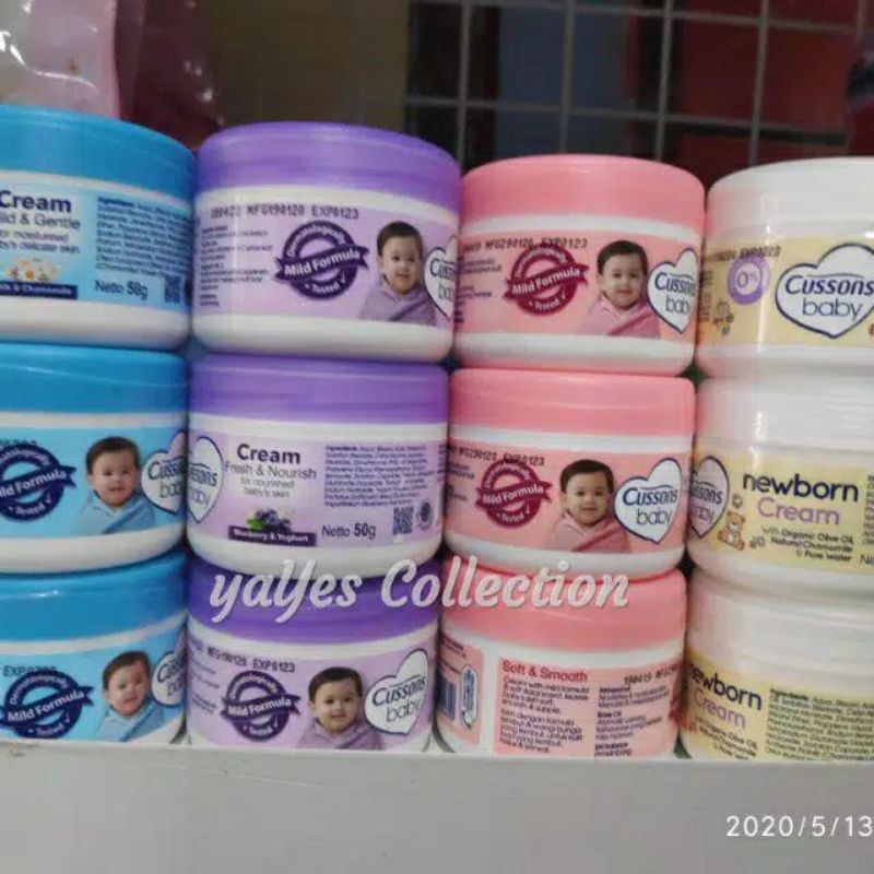 COD Cussons Baby Cream 50 g Newborn Baru Lahir Pink Soft &amp; Smooth Mild Gentle Biru Fresh Nourish Ungu