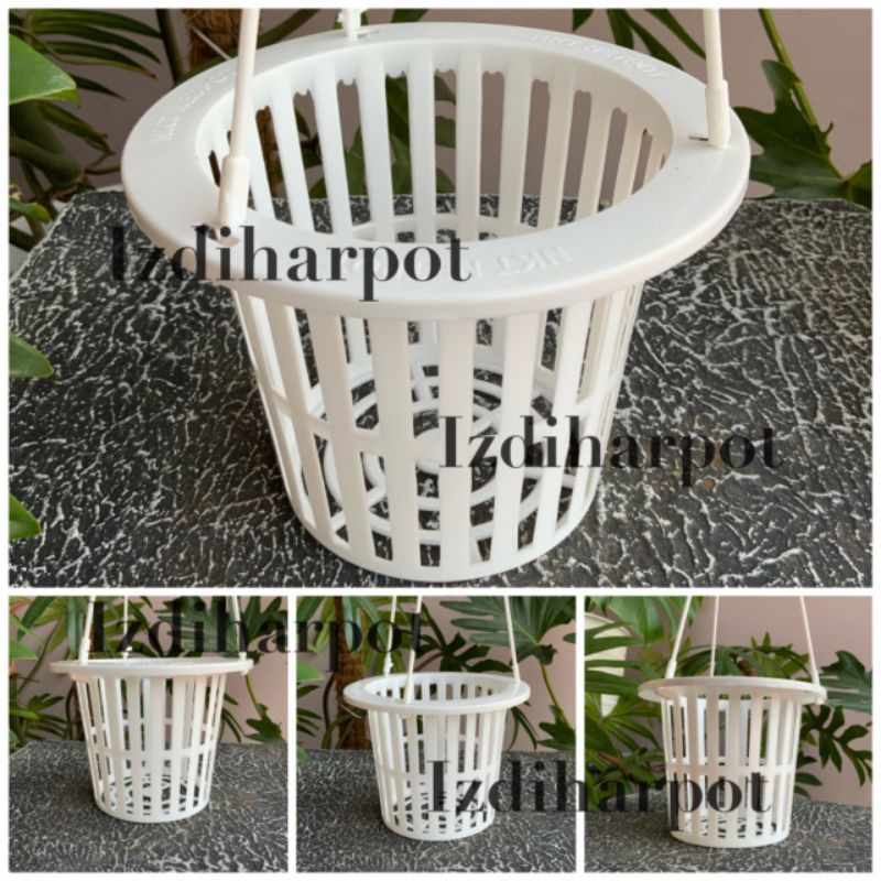 Pot bunga tanaman gantung nkt netpot 14cm - nkt netpot anggrek