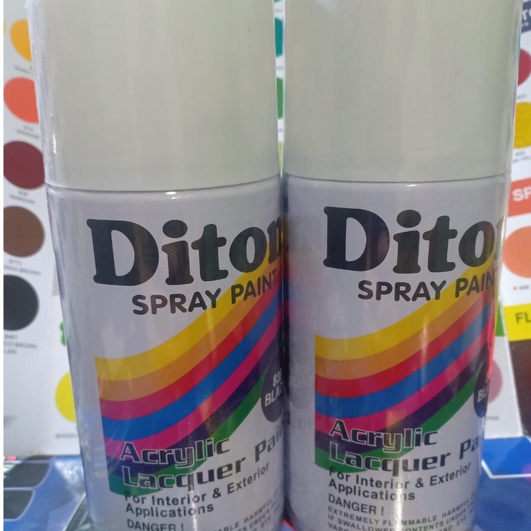 Automotive Colours DITON Spray Paint Acrylic Lacquer Paint 300cc Pilox Pilok Cat Semprot Warna Mendekati Aslinya 300ml (Yellow, Blue, Orange, Green, Pink, White dan Clear)