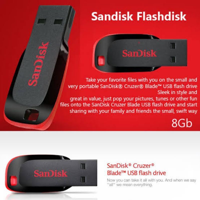 Flashdisk Sandisk 128GB Drive Cruzer Blade Original Sandisk