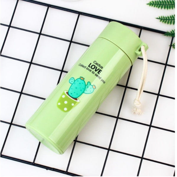 BOTOL KACA Termos Tumbler Unik Motif Tanaman Cactus Kaktus Animal / Botol Minum Kaca unik Motif Kaktus / Kaktus Model Botol Minum Six Oup 450 ML My Bottle GLASS MATERIAL