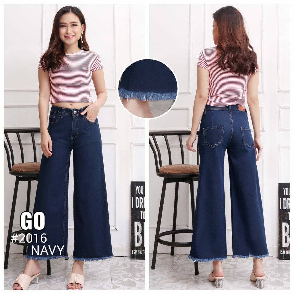 gof CELANA KULOT JEANS WANITA H.A JEANS RAWIS CEWEK