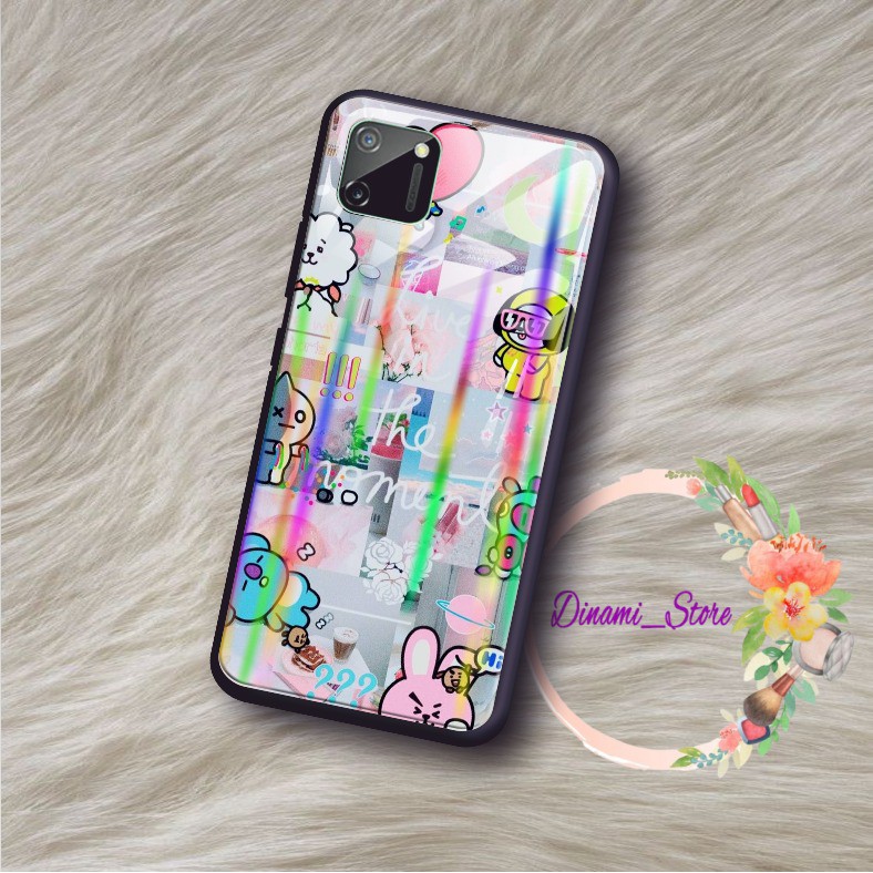 back case glass aurora KARTUN Vivo Y91 Y17 Y12 Y15 Y93 Y95 Y81 Y83 Y71 Y53 y20 Y30 Y50 V17 DST387