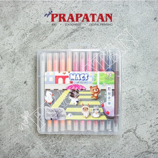 

Macs Dual Tip Brush Marker Color 24 Warna Spidol