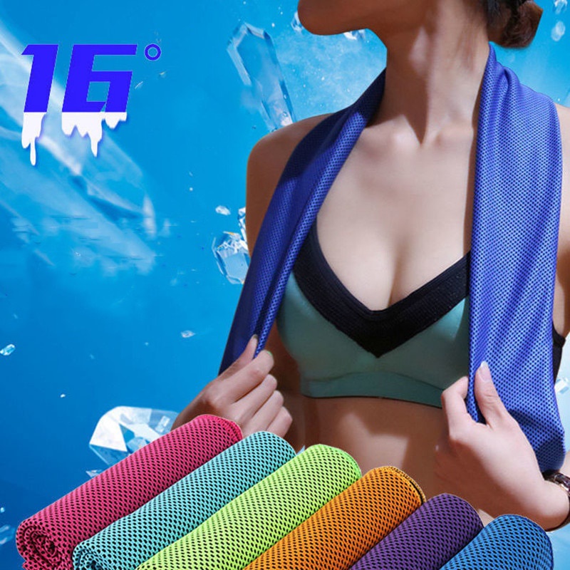 Handuk Olahraga Microfiber Dingin cepat kering untuk Fitness Fitnes Aerobic anduk bersepeda goes Dingin Sport Cooling Towel Microfiber Cooling Towel Swimming Towels Outdoor Camping Hiking Cycling Gym Yoga Towel Sports Towel Instant Cool Ice Face