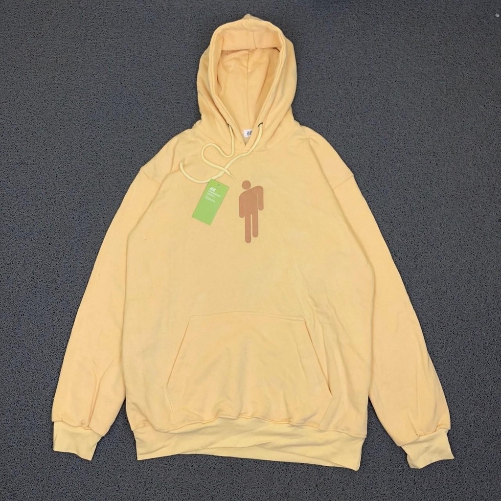 JAKET SWEATER HOODIE H&M X BILLIE EILISH LOGO COKLAT WARNA KUNING