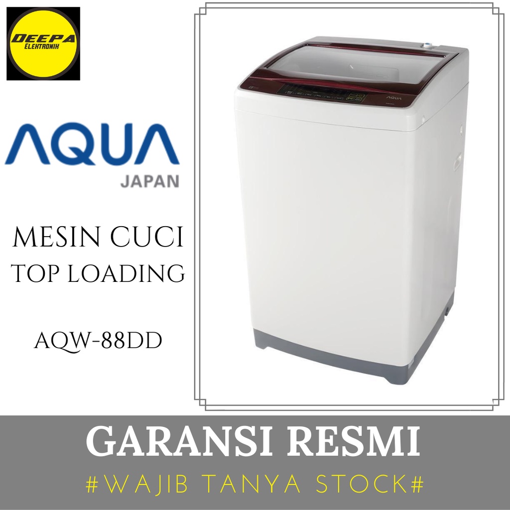 Aqua AQW-88DD AQW 88DD AQW88DD Mesin Cuci Top Loading 8kg - Merah Deepa Elektronik