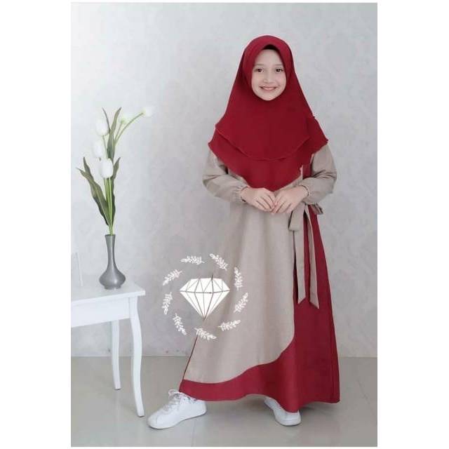 SYARI FIONLY KID ANAK, MOSCREPE, GAMIS HIJAB MUSLIM, MAXY DRESS