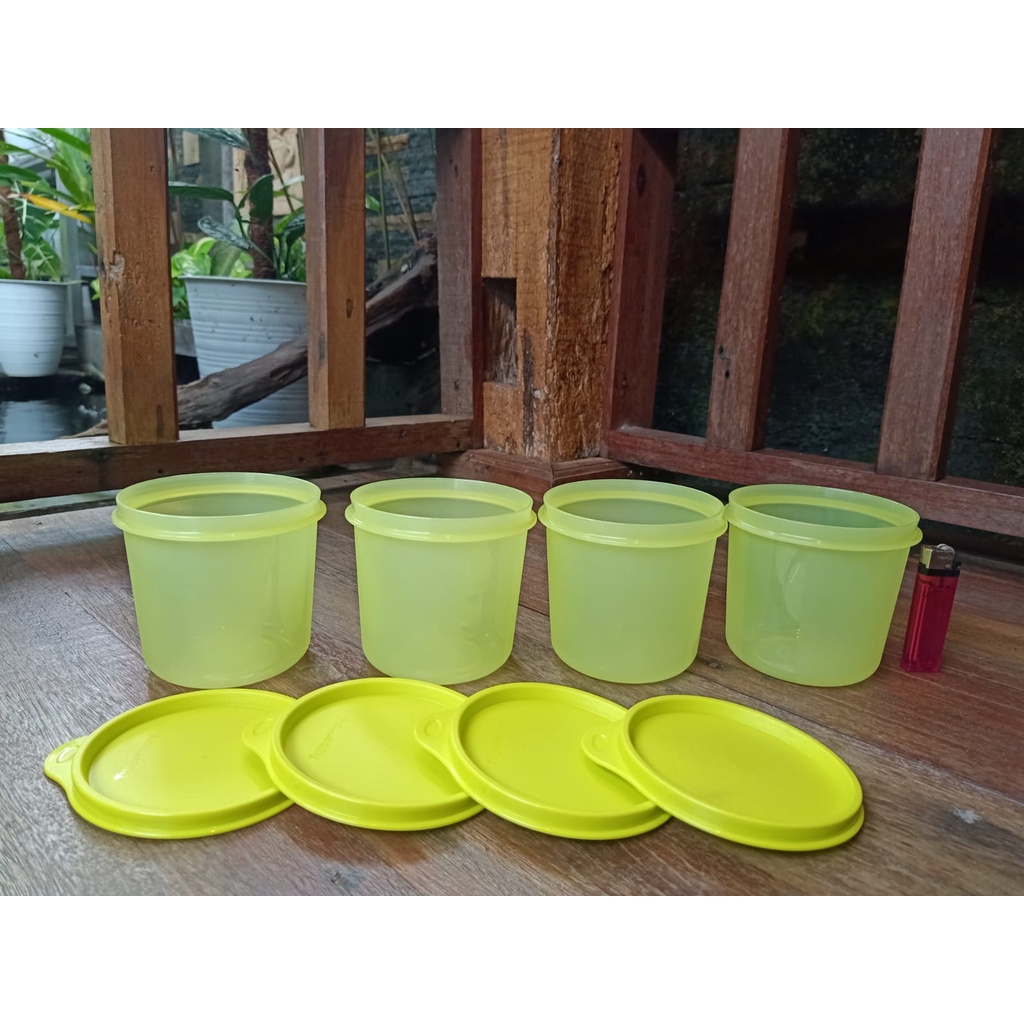 TOPLES TUPPERWARE CHB LIME TEMPAT SNACK TEMPAT SUSU TEMPAT GULA tuperware set (1 set isi 4 pcs) warn