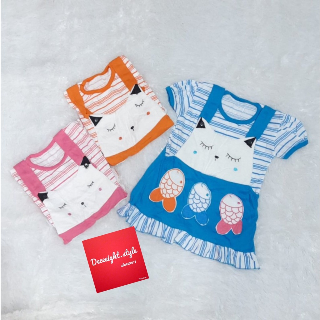 DC JUMPER BAYI PEREMPUAN KARAKTER CAT/OVERALL BAJU BAYI PEREMPUAN/BAJU JUMPER BAYI PEREMPUAN/DRESS B