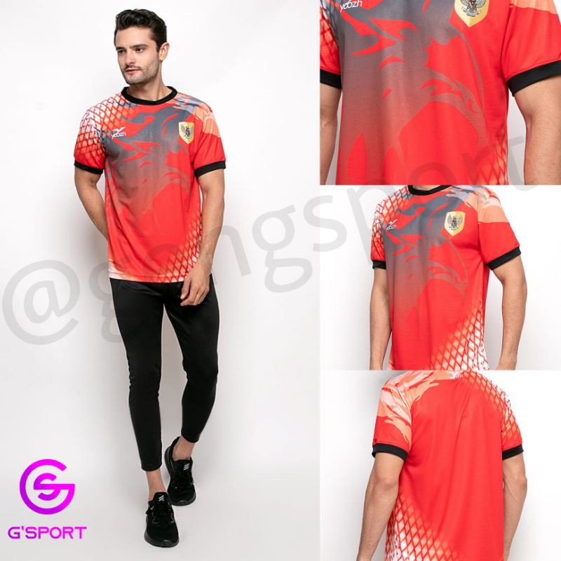 Baju Kaos Badminton Yoozh ORIGINAL Garuda Merah FREE Sablon 2 Baris 