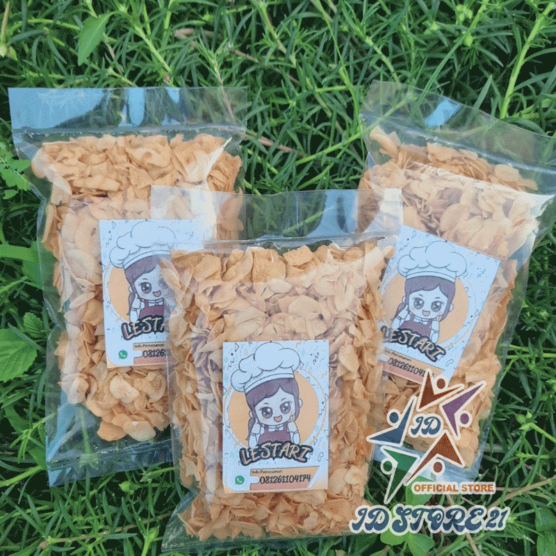 BAWANG PUTIH GORENG LESTARI 250 GRAM TANPA CAMPUR TEPUNG ASLI