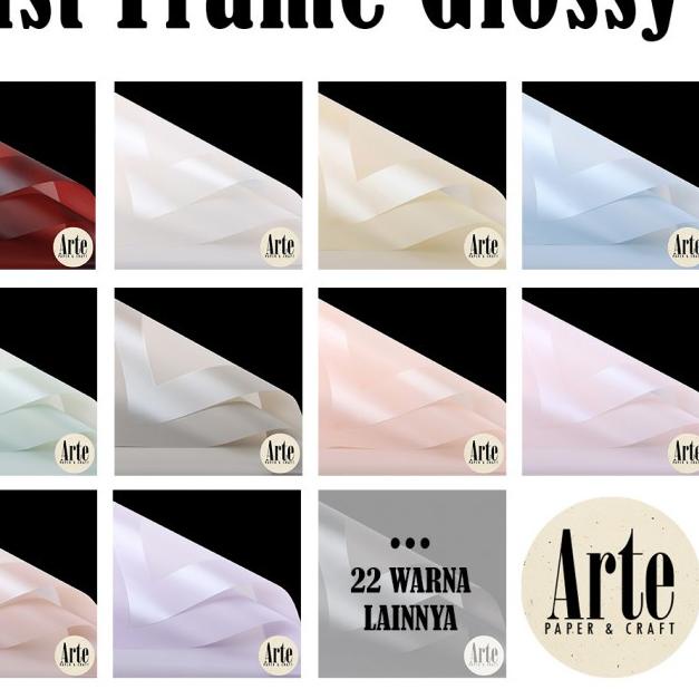 

20 Lembar List Frame Bingkai Glossy Kertas Buket Korea Bunga Flower Wrapping Paper Kado Arte Grosir Jakarta P.PPQ