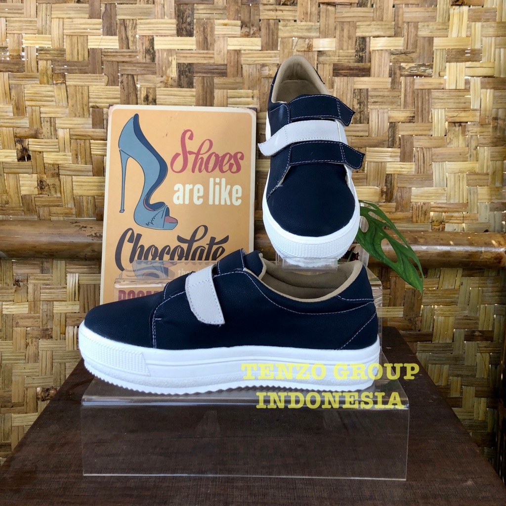 Tenzo Shoes || Tnz 29 Sepatu Wanita Tenzo Prepet Kombinasi Abu navy