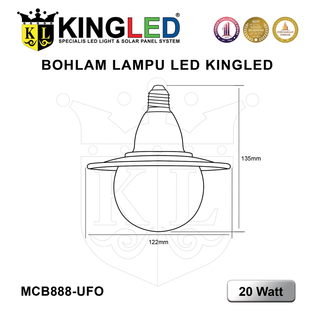 KINGLED Lampu OUTDOOR Bola LED Model UFO 20Watt 30Watt 50Watt