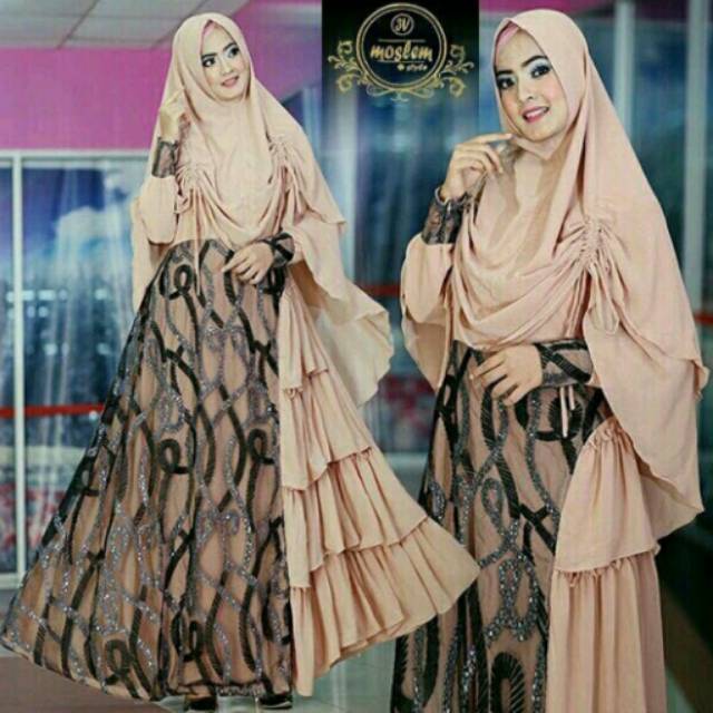 dress syar'i by 3V moslem (+khimar)