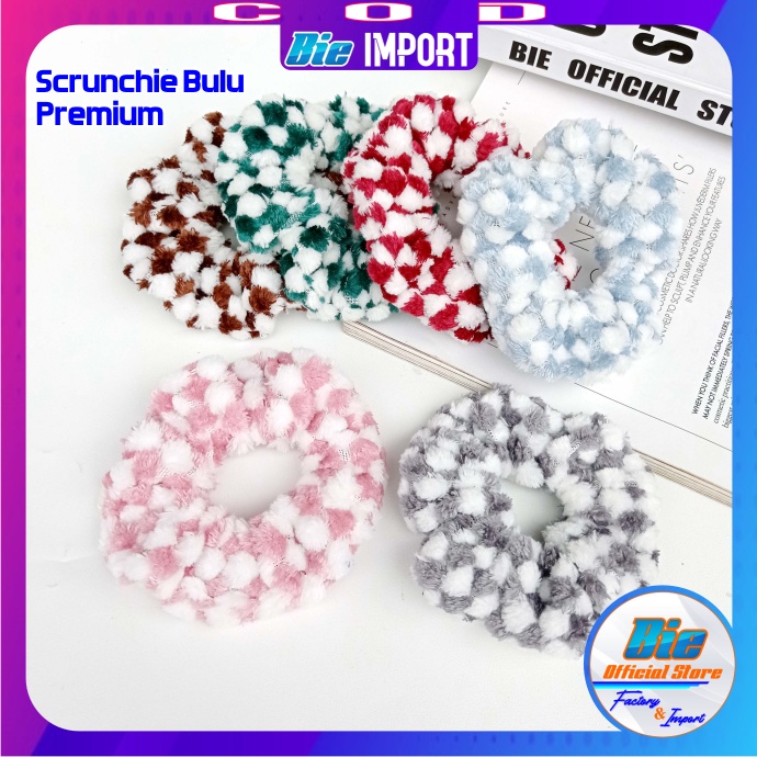 Ikat Rambut Scrunchie Bulu Halus Korea Impor Best Seller