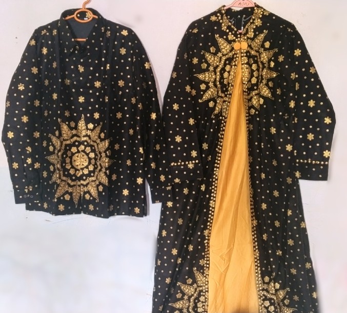 Set Couple  Gamis Batik  Songket  Jupri Jumputan  Motif Matahari Terbaru Original Murah Mewah
